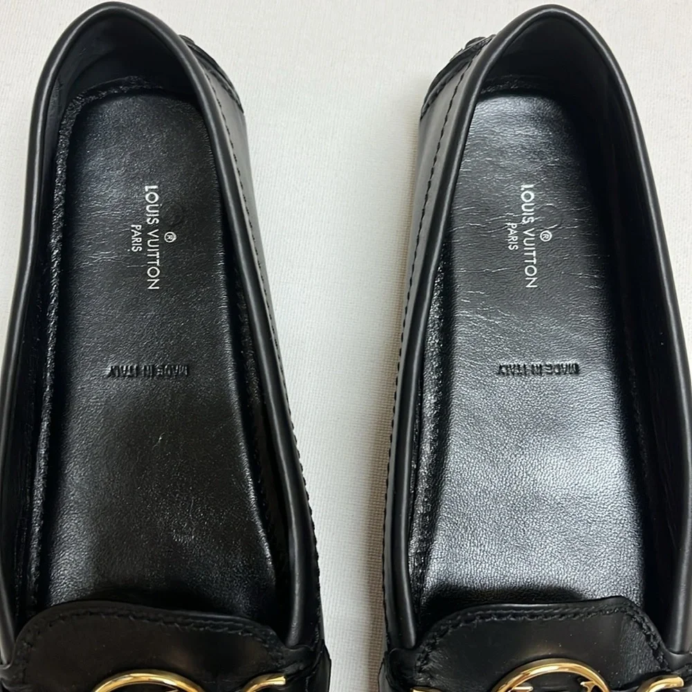 Louis Vuitton black leather driving loafers - Picture 2 of 15